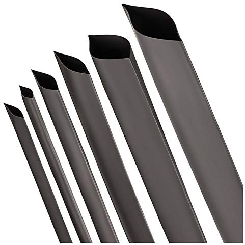 ISOLATECH Gaine thermorétractable au mètre, Noire, sans adhésif Ø1/2inch (12mm) 5ft (1,5 mètres) 2:1 Set Polyoléfine pour isoler Les câbles Connexions soudées Non marquées Résistant aux UV