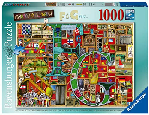 Ravensburger Puzzle 2D 1000 elementów: Niesamowity alfabet F&G, Stary Design