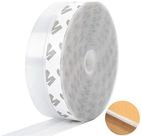Burlete de Puerta Adhesivo de Silicona Transparente de 10m, aislante puertas de entrada Cinta Calafateo para Insonorizado Tira de Sellado Autoadhesiva para Puertas y Ventanas en Hogares y Oficinas