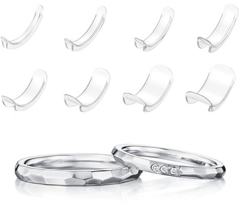8 Stück Ringverkleinerer Unsichtbar,Ring Verkleinerung Unsichtbar,Ring Size Adjuster,Ring Kleiner Machen,Ringverkleinerer Unsichtbar Silikon,Ringeinlage zum Verkleinern für Lose Ringgrößenversteller