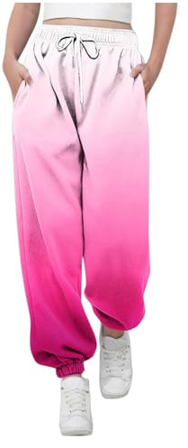 Mis Pedidos Pantalones Chandal Niño Niña Adolescentes Pantalon Largo Deportivos de Cintura Elástica con Cordón Degradado de Color Pantalón de Pernera Ancha con Bolsillos Casual Jogging Pants