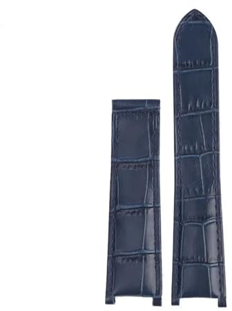 HTHRRFE Correa de reloj de piel auténtica compatible con Cartier PASHA, hebilla plegable, 21 x 15 mm, 20 x 12 mm, 18 x 10 mm, for hombre y mujer.(Blue No buckle,18.10mm)
