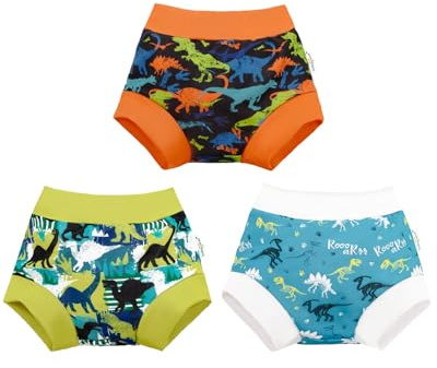 babygoal Reusable Dinosaur Dinosaur Swim Diaper - Waterproof Cloth Swimmers Pants for 6 Months to 12 Months Babies Infants Beach & Pool-Boy Color