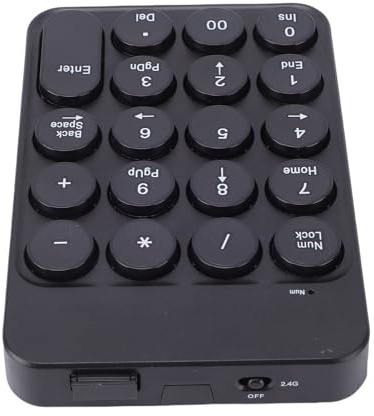 Yanmis Mini Numerisk Tangentbord, 19 Tangenter Trådlöst Bluetooth 5.1 Siffertangentbord med Runda Tangentknappar för PC Laptop