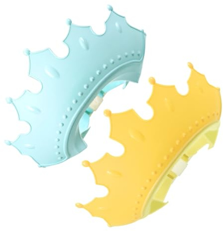GALPADA 2 Gorros de Ducha de Silicona para Niños y Niñas, Protección Baño Correa Ajustable, Flexibles y Suaves para Proteger Ojos y Orejas