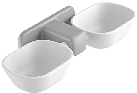 Alomejor Bols de Nourriture pour Chat Suspendus Réglables pour Protecteur de Cou, Sépare l'humidité du Sec, Installation Non Marquante pour Bol d'eau Mural pour Chat adapté aux Chats en Plastique