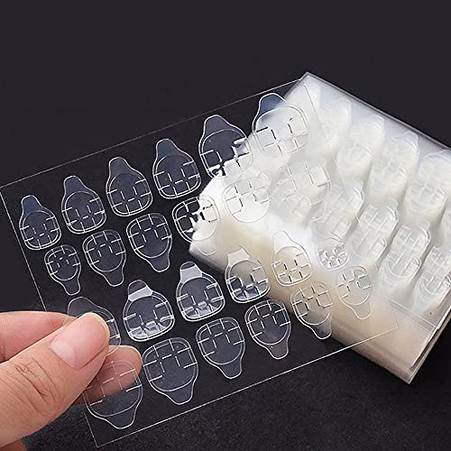 Mwellewm 1200 Pcs 50 Sheets Double Side Glue Nail Sticker for Press on Nail Sticky Tabs,Waterproof Breathable False Nail Tips Jelly Adhesive Tabs Nail Glue