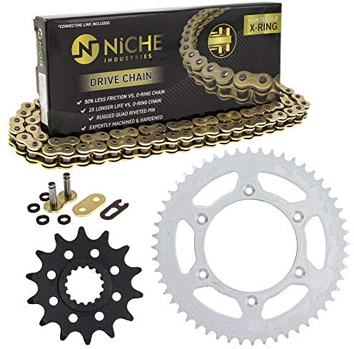 NICHE Drive Sprocket Chain Combo for KTM 250 EXC MXC 450 SXF SXS-F EXC-F 14 Rear 52 Tooth 520V-X X-Ring 118 Links