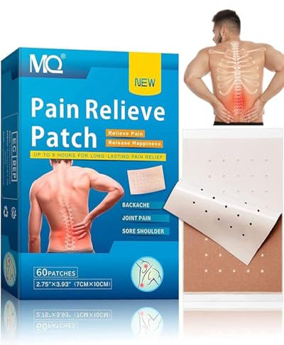 Schmerzpflaster Patch 60 Stück Wärmebehandlung Schmerzlindern Patch Pains,24 Stunden lang Anhaltende Schmerzlinderung für Rücken Kniegelenk Nacken Schulter Schmerz Muskel