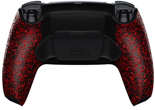 eXtremeRate Textured Red Back Paddles Programable RISE Remap Kit for PS5 Controller BDM-030 040 050, Upgrade Board & Redesigned Back Shell & Back Buttons for ps5 Controller -Controller NOT Included