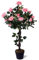 Arnusa Künstlicher Rosenstock Rosenstamm 90 cm Rosa mit 21 Rosen und 259 Blätter Kunstrose künstliche Rose Kunstpflanze Pflanze im Topf