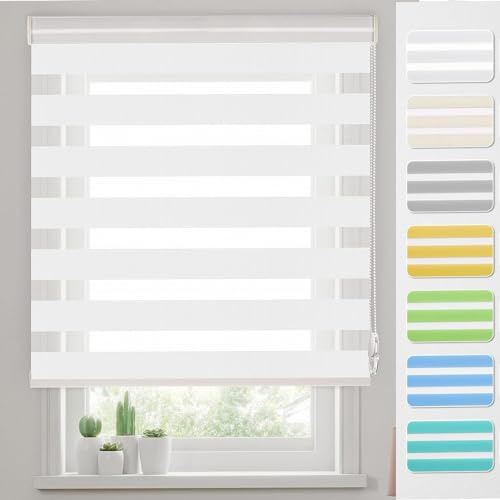 Estor Enrollable Daylight 30 x 160 cm Protección Visual Persiana Térmico para Caravana con Cadena, Protección de Pantalla para Ventanas, Blanco