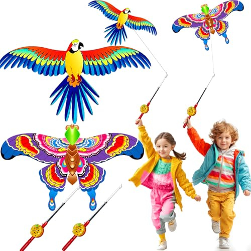 HENGDA KITE 2 Pack Fishing Rod Kite,for Kids and Adults,Easy to Fly,Excellent Fabric and Structure Design,The Pictures are Beautiful in high Definition,Suitable for Beginners(13x8) in.