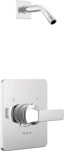 Delta Faucet Velum 14 Series - Kit di finiture cromate con valvola per doccia monofunzione, maniglia doccia, kit Delta doccia, cromato T14237-LHD (soffione doccia e valvola non inclusi)