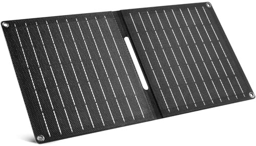 Cargador Solar Portátil 15W, Panel Solar Plegable ETFE con Puerto USB-A y Tipo-C, Placa Solar Portatil con IP68 Resistente al Agua Compatible con Smarthone, Adecuado para Acampar y Hacer Senderismo