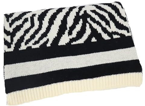 Zebrascarf för kvinnor Mångsidig stickad sjal Förtjockad varm imiterad kashmirscarf