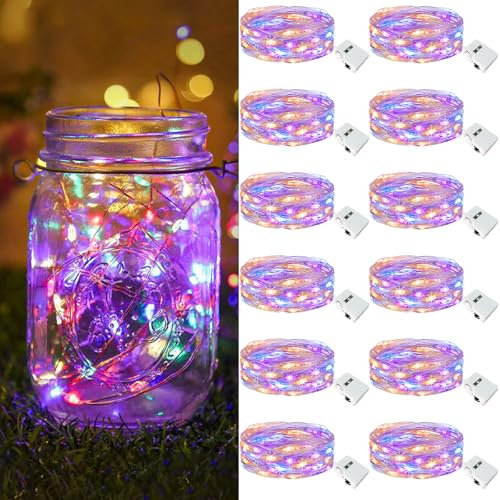 btfarm 12 Pack Fairy Lights Battery Operated Twinkle Lights with 3 Modes