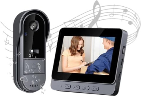 Zeerkeer 1080P Videoportero Timbre Inalámbrico Exterior Impermeable IP65, 2.4G Timbre de Vídeo Hogar con Voz Bidireccional, Ángulo 170° Amplio, Detección de Movimiento, Vista en Tiempo Real