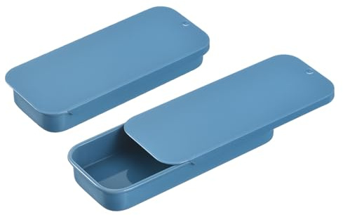 QUARKZMAN metallburkar med lock, 4 st. Liten plåtburk 80 x 34 x 11 mm metallburk för godis och små föremål – ljusblå