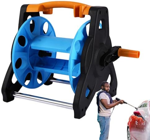 Garden Hose Reel - Water Hose Drum | Heavy Duty Tube Storage Rollers, Mobile Car Washing Watering Reels Cart Portable for Yard, Park, Patio, Backyard and Farm