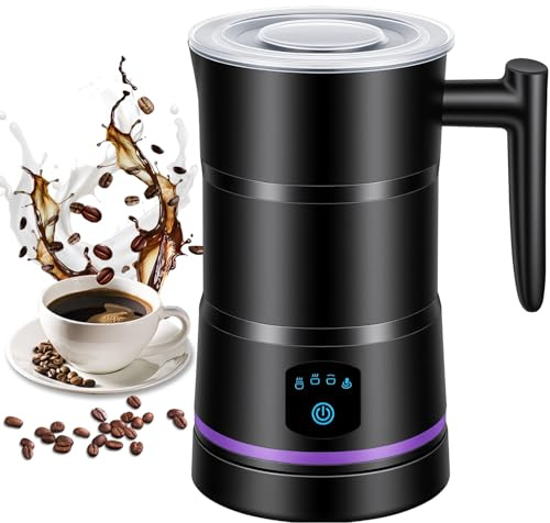 600 ml elektrisk mjölkskummare 4-i-1 med non-stick beläggning för varmt och kallt mjölkskum, automatisk avstängning, perfekt för kaffe och cappuccinomjölk latte