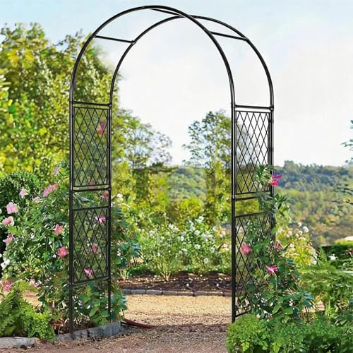 Virimolo Robuster Hochzeitsbogen, 150*40*220cm Freistehend Gartenbogen Rankgerüst für Rosen, Metallbogen für Rosen und Kletterpflanzen und Weinreben, Gartenbogen für Einfahrt, Hochzeit & Gartendeko