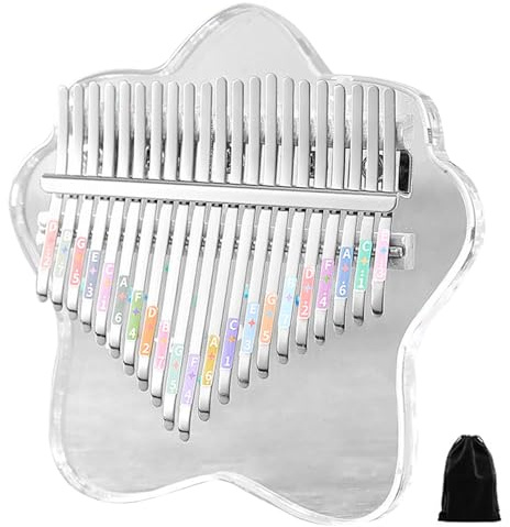 Piano de pulgar para dedo, piano de pulgar Kalimba 21 teclas grabadas Dedo acrílico con 3 modos Fácil de tocar Sonido rico para músicos principiantes