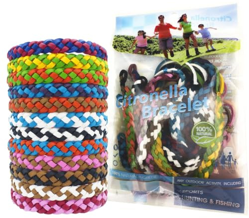Pulsera Antimosquitos - Pulseras Repelente de Mosquitos, Protección Natural de Las Menta, Apta para Niños Adultos, para Interiores y Exteriores, 12 PCS