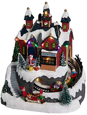 HESPERIDE Fata Lights e Natale Villaggio di Natale Luminoso, Laboratorio di Regali e Treno