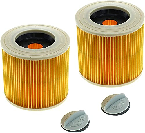 Voarge Lot de 2 filtres à cartouche pour aspirateur Kärcher humide et sec, remplacement de filtre à air pour Kärcher A2004 A2054 A2204 A2656 WD2.250 WD3.200 WD3.300 Aspirateur sec et humide