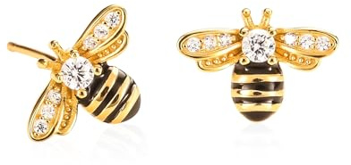 namana Gold Hummel Ohrstecker für Frauen, auffällige Bienen Ohrringe für Damen und Teenager, Mädchen aus 925 Sterling Silber, Bienen Geschenke für Frauen, Goldschmuck für Damen