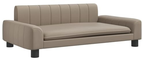 vidaXL Kindersofa, Couch für Kinder, Kindercouch mit runden Kanten, Kindersessel Minisofa Polstersofa Kindermöbel Sofa Kinderzimmer, Cappuccino Kunstleder