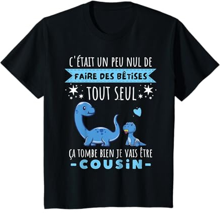 Cadeau Futur Cousin Humour, bientôt Cousin 2026 T-Shirt