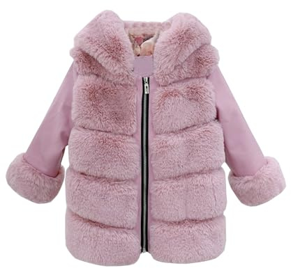 L9WEI Giubbotto Estivo Bambina Cappotto da bambina per bambina Cappotto invernale addensato antivento Giacca da bambino in caldo pile con bottoni Giubbotto Bambina Pelliccia