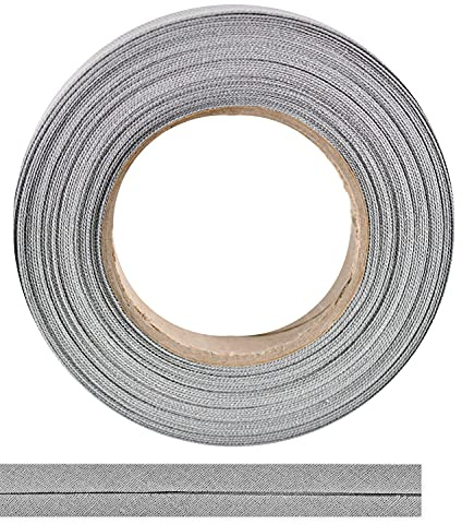ME: NaMa snedband av 100 % bomull – 10 m x 20 mm (vikt) – högkvalitativt kantband, bomullsband, sneband – perfekt för gör-det-själv-sömnad – Tillverkad i Belgien, på en rulle (grå)