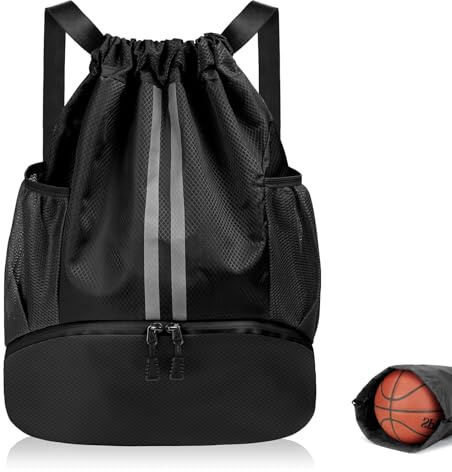XdealCozyxc Drawstring Gym Bags, Waterproof PE Kit Football Bag for Boys