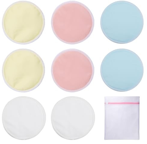 SYEYCW 8 Stück Stilleinlagen, Bio Bambus Stilleinlagen, Waschbare Stilleinlagen, Wiederverwendbar Stilleinlagen, Hochsaugfähige Stilleinlagen, Saugfähig & Ultraweich für Stillen mit Wäschenetz