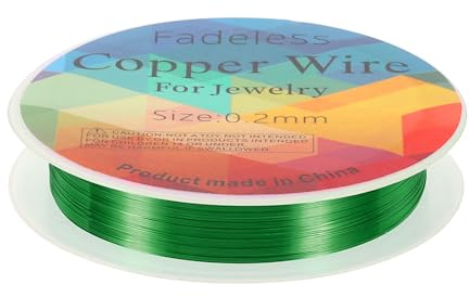 sourcing map 82ft Jewelry Wire, 32 Gauge (0.2mm) Brass Craft Soft Metal Tarnish Resistant Copper Beading Wire for Jewelry Making Supplies Crafting, Green