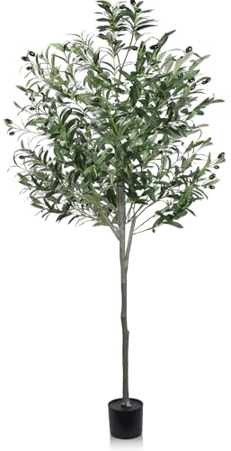 Cexovo Olivo Artificial 180cm Grande Planta Artificial en Maceta, Ideal para el Hogar y Oficina