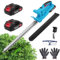 Heckenschere Akku Profi Hecken, Garten Akku Heckenschere 50cm Schnittlänge, mit 2 Akkus & Ladegerät, 17 mm Zahnabstand, Dual Schnittklingen, Inkl Handschuhe, Schutzhülle, für Hecken und Strauch