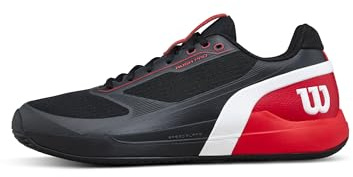 Wilson Scarpe da Paddle Rush PRO 5 da Uomo, Nero/Infrarossi/Bianco, 8.5