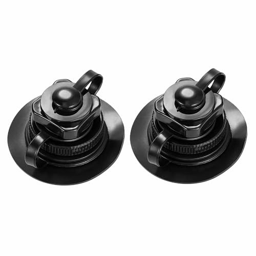 BE-TOOL 2 válvulas Boston negras, reemplazos de inflado unidireccional de 22 mm con bases para botes inflables, kayaks, balsas, colchones de aire