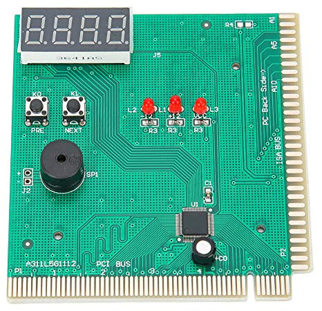 Vbestlife Post Probador de Placa Base de Diagnóstico Computacional del Analizador de Tarjetas de PC de Tarjeta de 4 Dígitos para PCI e ISA