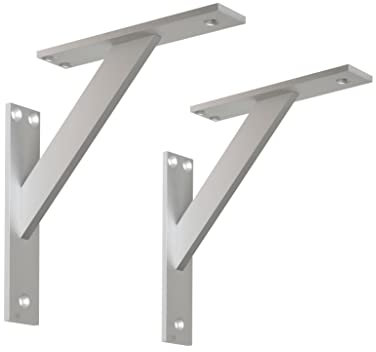 Alusfera Regalhalterung - Dekorative Regalwinkel - Regalhalter 180 mm - Wandregal Halterung - Langlebige Wandhalterung 2 Stück - Regalträger Aluminium- Wandhalterung Regal