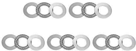 sourcing map AXK2035 Empuje Ajuga Rodillo Rodamientos con Arandelas 20mm Diámetro 35mm OD 2mm Ancho 5uds
