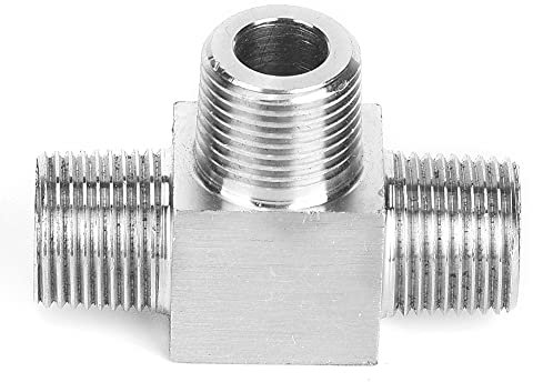 Raccord de tuyau en T en acier inoxydable 304 - Raccord de tuyau à 3 voies - Raccord en T - 0,6 cm - 0,9 cm - 0,9 cm -1,2 cm - 1,2 cm - 3/4 (facultatif) (mâle 1/4)