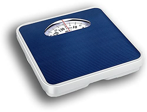 Meng Báscula De Baño Analógica Báscula Mecánica, Báscula Personal, Fácil De Leer, con Alfombra De Baño Antideslizante, 130kg De Capacidad, Sin Botones Ni Pilas