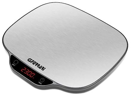 G3 Ferrari G20096 Patty Bilancia da Cucina elettronica, Maxi formato XXL, Display Alta Luminosità, 1 gr/5Kg, Grande piatto INOX