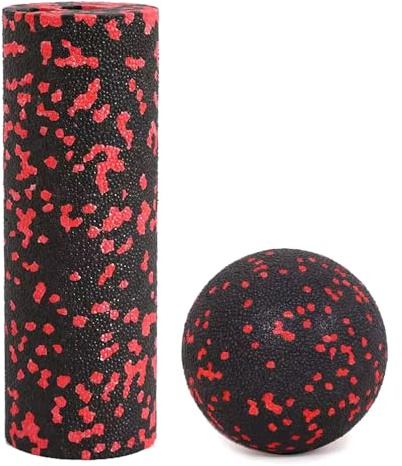 Mini Faszienrolle klein - Kompakte Massagerolle 15x5cm, Massagebälle 8cm | Selbstmassage für Fuß, Nacken, Schulter, Arm, Fersensporn und Wade - Fußrolle, Ferse & Fußsohle Massage