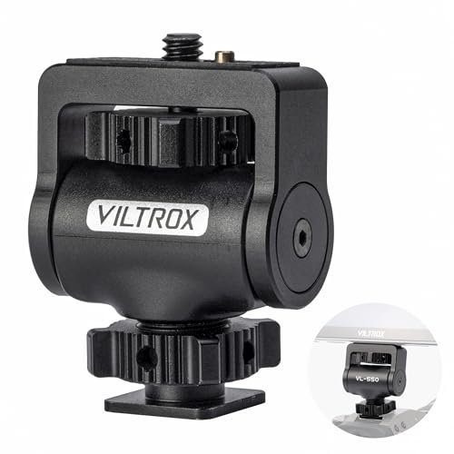 VILTROX Supporto per Monitor Della Fotocamera con Slitta Fredda, Girevole a 360° e inclinabile a 180° regolabile, Vite da 1/4 per monitor da campo da 5 e 7 Compatibile con LED, flash e luce